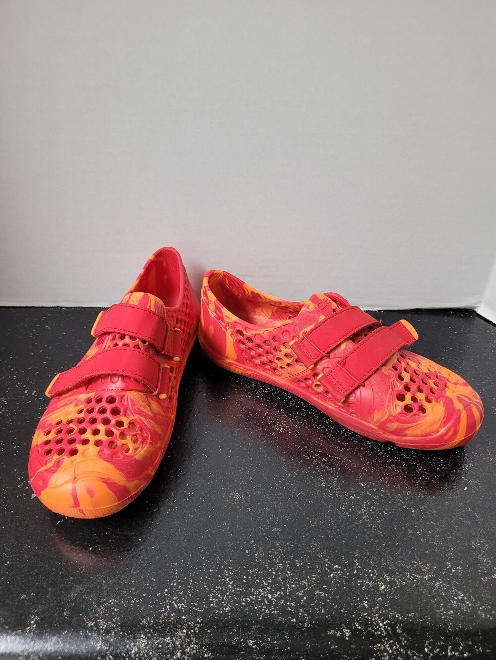 Plae Kids Red and Orange Velcro Water-Friendly Shoes